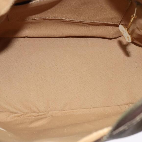 CELINE Macadam Canvas Shoulder Bag Pvc Leather Brown Gold - Picture 8 of 12